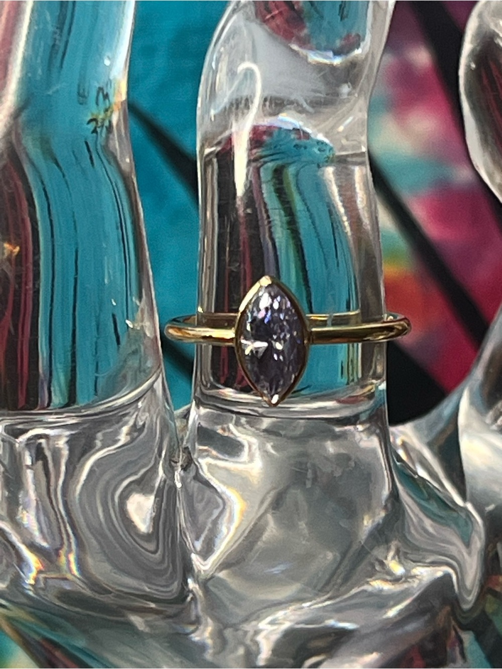 Light Purple Moissanite Ring — Size 8